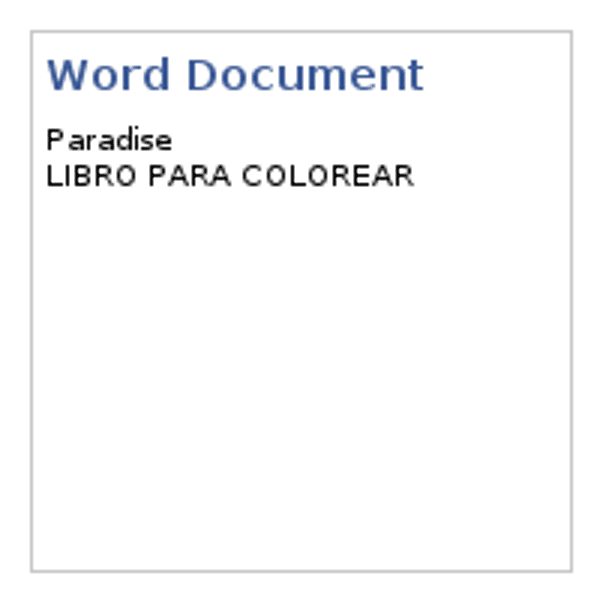 Libro para colorear: PARADISE  — Documentos
