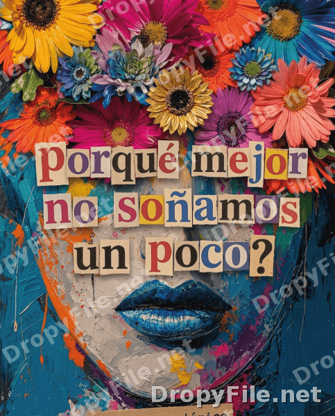 Lámina Decorativa Collage Mujer con frase