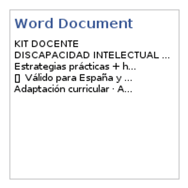 Discapacidad Intelectual en el Aula — Documentos