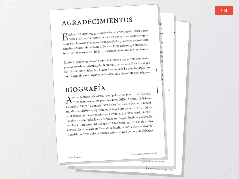 La inspiración en tiempos sin fe — Documentos
