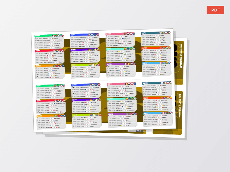 FIXTURE MUNDIAL 2026 PACK COMPLETO - 7 COLORES - EDITABLES E IMPRIMIBLES — Documentos