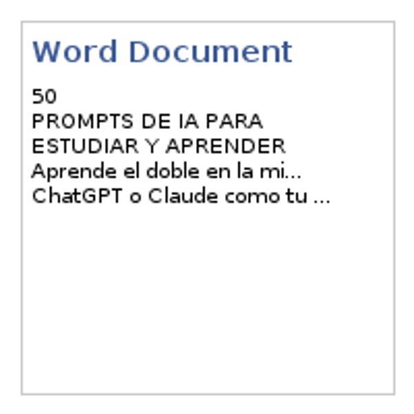 50 Prompts de IA para Estudiar y Aprender — Documentos