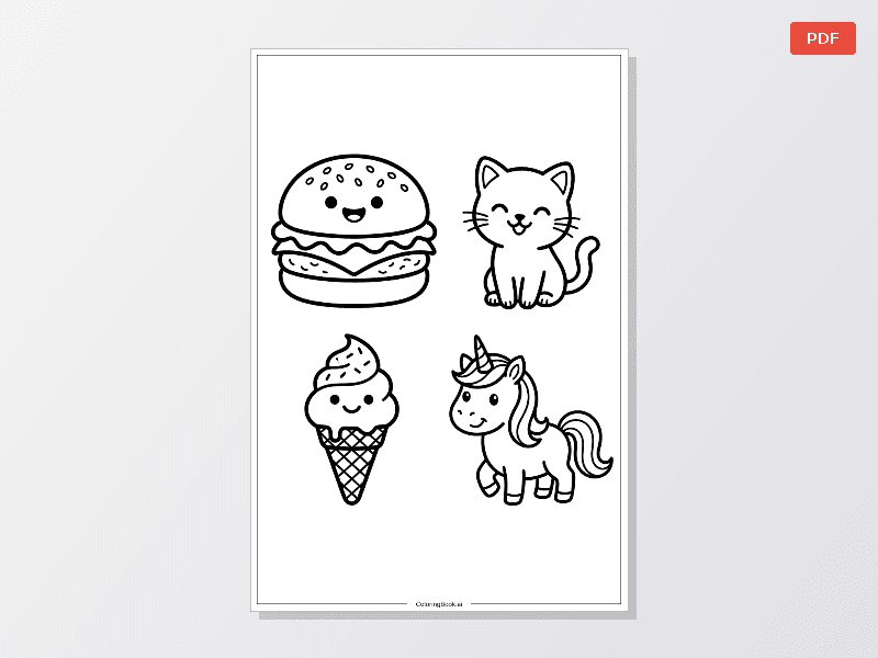 kawaii para colorear — Documentos