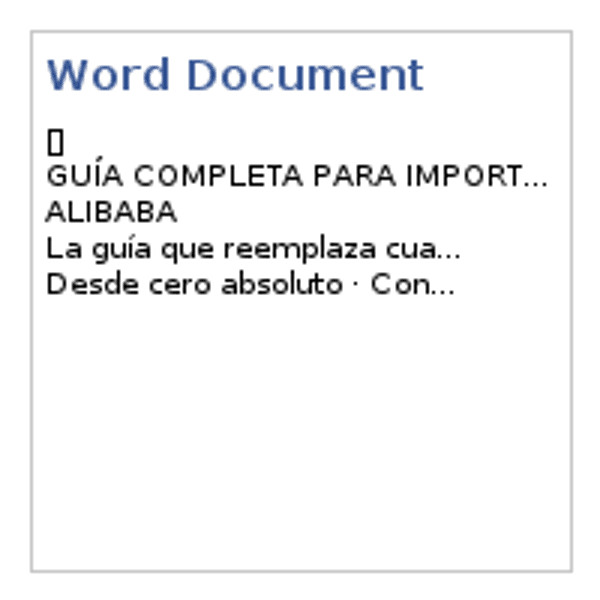 GUÍA COMPLETA PARA IMPORTAR DESDE ALIBABA — Documentos