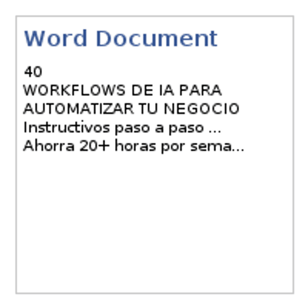 40 Workflows de IA para Automatizar tu Negocio — Documentos