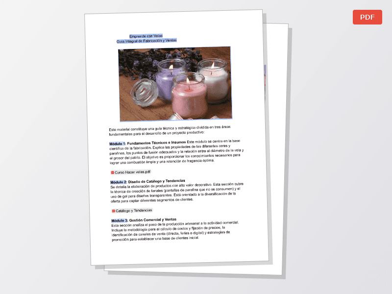 Guía completa para aprender a hacer velas y convertirlo en un negocio. — Documentos