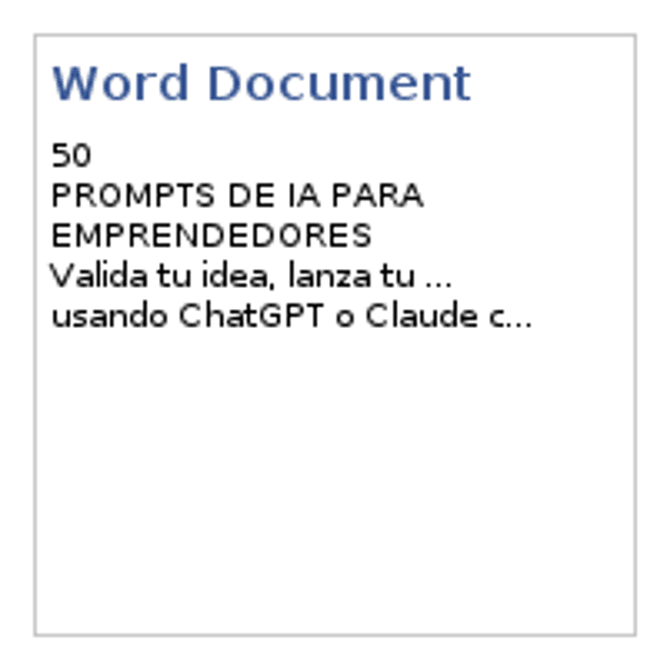 50 Prompts de IA para Emprendedores — Documentos