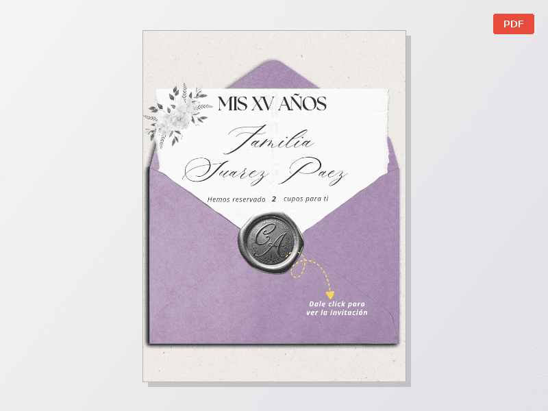 TARJETA INVITACIÓN COLOR LILA — Documentos