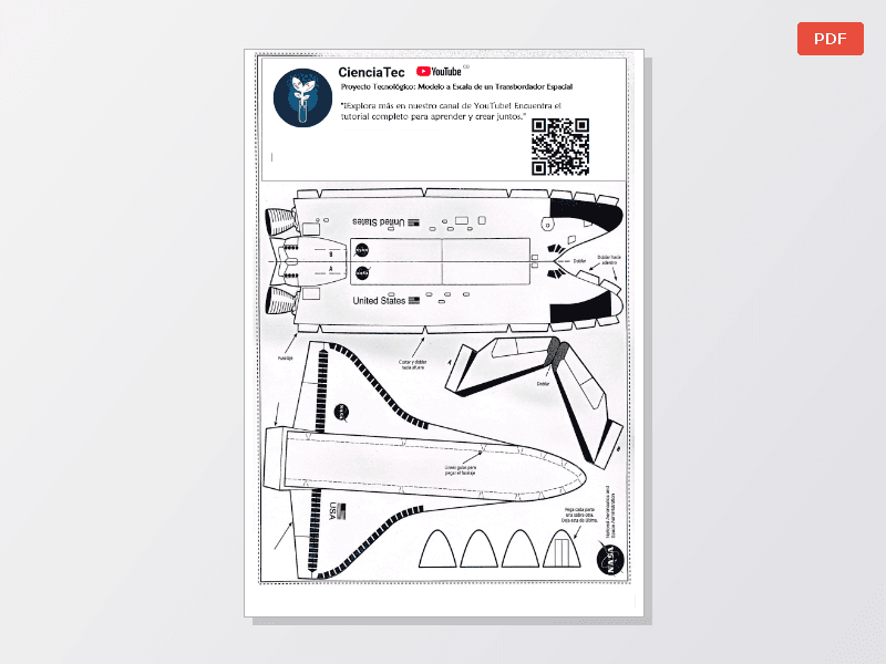 Plantilla maqueta espacial de transbordador — Documentos