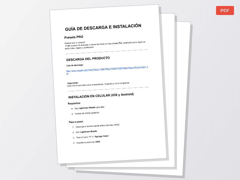 Pack Presets: Pro — Documentos
