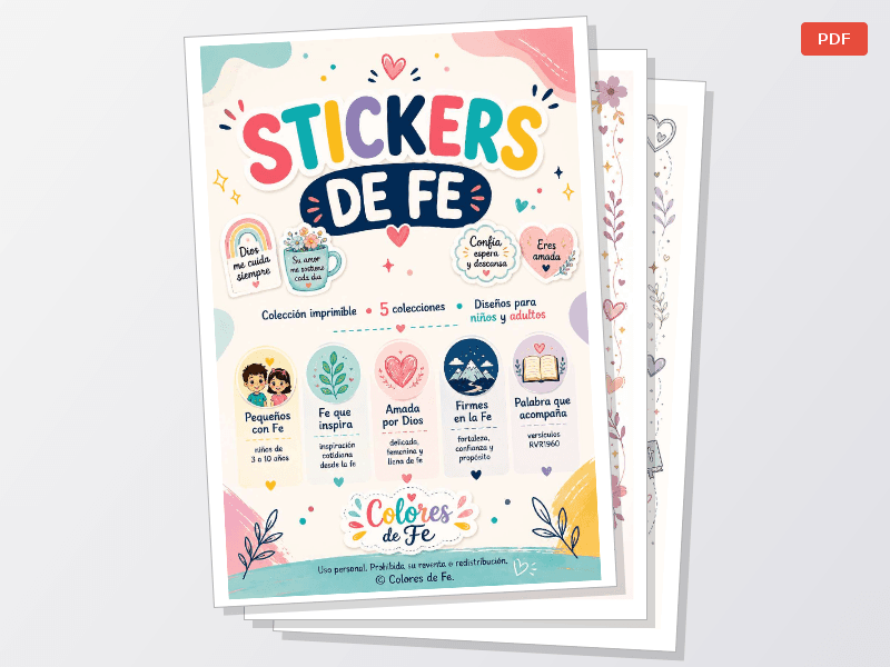 Colección de Stickers Cristianos Imprimibles – Colores de Fe — Documentos